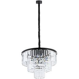 Nowodvorski Lighting Cristal lampa wisząca 9x25 W czarna-przezroczysta 7616