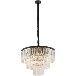 Nowodvorski Lighting Cristal lampa wisząca 9x25 W czarna-przezroczysta 7616