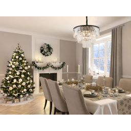 Nowodvorski Lighting Cristal lampa wisząca 9x25 W czarna-przezroczysta 7616