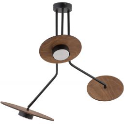Nowodvorski Lighting Disk lampa wisząca 3x12 W czarna-drewno 7644