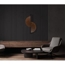 Nowodvorski Lighting Sunrise kinkiet 1x12W LED drewno/czarny 7652