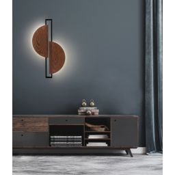 Nowodvorski Lighting Sunrise kinkiet 1x12W LED drewno/czarny 7652