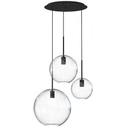 Nowodvorski Lighting Sphere lampa wisząca 3x25 W czarna-przezroczysta 7788