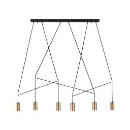 Nowodvorski Lighting Imbria lampa wisząca 6x10 W czarna-mosiądz 7955