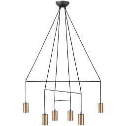 Nowodvorski Lighting Imbria lampa wisząca 6x10 W czarna-mosiądz 7956