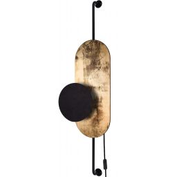 Nowodvorski Lighting Wheel Lux kinkiet 1x10W czarny/złoty 8430