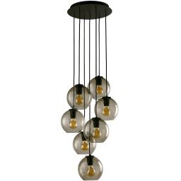 Nowodvorski Lighting Vetro lampa wisząca 7x25 W czarna-przydymiona 9131
