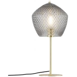 Nordlux Orbiform lampa stołowa 1x40W szkło przydymione/mosiądz 2010715047