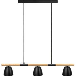 Nordlux Theo lampa wisząca 3x35 W czarna-drewno 2112603003