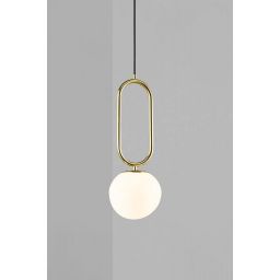 Nordlux DFTP Shapes 27 lampa wisząca 1x15W biały opal/mosiądz 2120023035