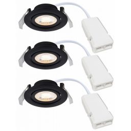Nordlux Monolo lampa do zabudowy 1x4,8 W czarna 3pak 2510310103