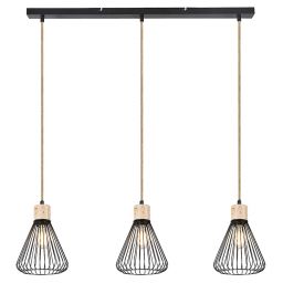 Rabalux Farfalle lampa wisząca 3x40W czarny/drewno 3149