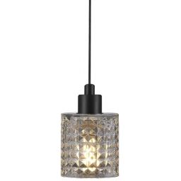 Nordlux Hollywood lampa wisząca 1x60W czarna/szkło przezroczyste 46483000