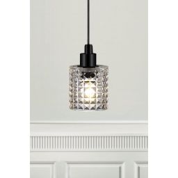 Nordlux Hollywood lampa wisząca 1x60W czarna/szkło przezroczyste 46483000