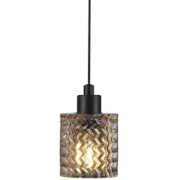 Nordlux Hollywood lampa wisząca 1x60W czarna/szkło bursztynowe 46483027