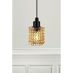 Nordlux Hollywood lampa wisząca 1x60W czarna/szkło bursztynowe 46483027