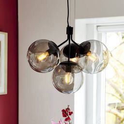 Nordlux Ivona lampa wisząca 4x28W czarna/przydymiona 2112153003