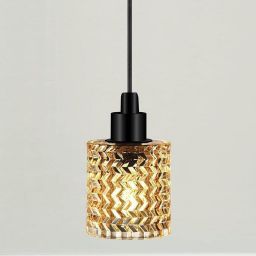 Nordlux Hollywood lampa wisząca 1x60W czarna/szkło bursztynowe 46483027