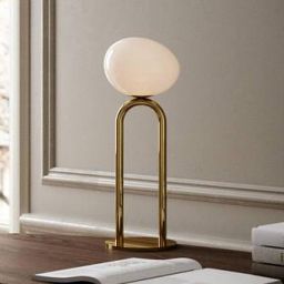 Nordlux DFTP Shapes lampa stołowa 1x15W biały opal/mosiądz 2120055035