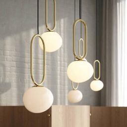 Nordlux DFTP Shapes 27 lampa wisząca 1x15W biały opal/mosiądz 2120023035