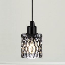 Nordlux Hollywood lampa wisząca 1x60W czarna/szkło przydymione 46483047