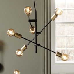 Nordlux Josefine lampa wisząca 6x28W czarny mat/mosiądz 48933003