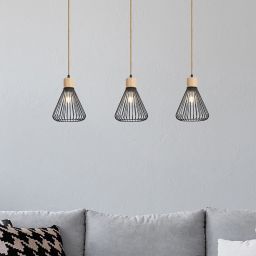 Rabalux Farfalle lampa wisząca 3x40W czarny/drewno 3149