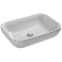 Hatria Happy Hour 17:00 umywalka 55x40,5 cm nablatowa prostokątna biała Y0QQ01