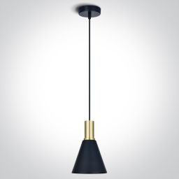 One Light Tala lampa wisząca 1x10 W czarna-mosiądz szczotkowany 63122/BBS
