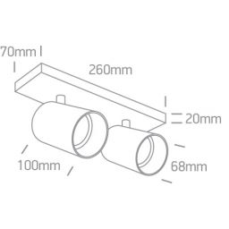 One Light Elatos lampa podsufitowa 2x10W mosiądz szczotkowany/czarny 65205N/BBS