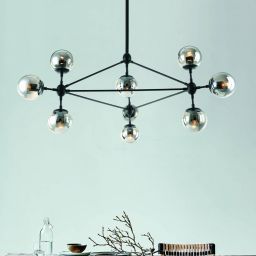 Open Design Bao lampa podsufitowa x8 W czarna-przydymiona OR80056
