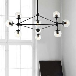 Open Design Bao lampa podsufitowa x8 W czarna-przezroczysta OR80094