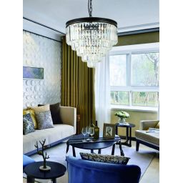 Open Design Artico lampa wisząca 1x8W kryształ/czarny OR80001