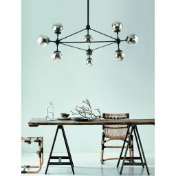 Open Design Bao lampa podsufitowa x8 W czarna-przydymiona OR80056