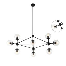 Open Design Bao lampa podsufitowa x8 W czarna-przezroczysta OR80094