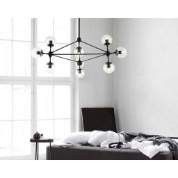 Open Design Bao lampa podsufitowa x8 W czarna-przezroczysta OR80094