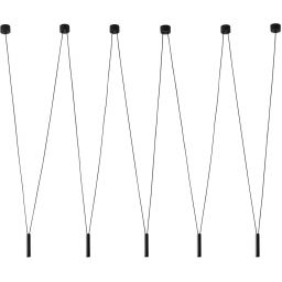 Open Design Viva Nero lampa wisząca 5x3,5W LED czarna OR84337