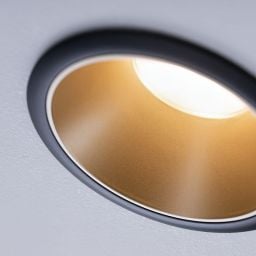 Paulmann Cole Coin lampa do zabudowy 1x6,5W czarny/złoty mat 93403