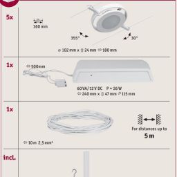 Paulmann Round Mac system linkowy 5x4,5W LED biały 94416
