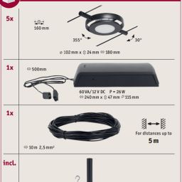 Paulmann Round Mac system linkowy 5x4,5W LED czarny 94418