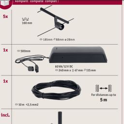 Paulmann Salt system linkowy 5x10W czarny mat/chrom 94446
