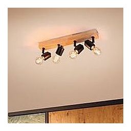 Paulmann Arvid lampa podsufitowa 4x20W czarna/drewno 66773