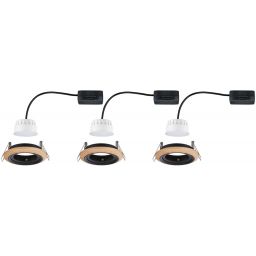 Paulmann Lanati lampa do zabudowy 3x6 W czarna-drewno 92237