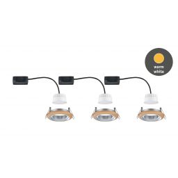 Paulmann Lanati lampa do zabudowy 3x6 W aluminium-drewno 92239