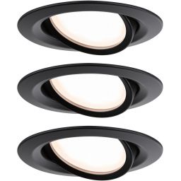 Paulmann Nova Plus Coin lampa do zabudowy 3x6W LED czarny mat 93080
