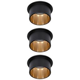 Paulmann Gil lampa podsufitowa 3x6W LED czarny mat/złoty 93379