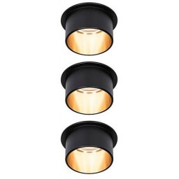 Paulmann Gil lampa podsufitowa 3x6W LED czarny mat/złoty 93379
