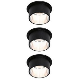 Paulmann Gil lampa podsufitowa 3x6W LED czarny mat/żelazo szczotkowane 93383