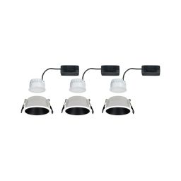 Paulmann Cole Coin lampa do zabudowy 3x6,5W biały/czarny mat 93402