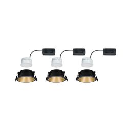 Paulmann Cole Coin lampa do zabudowy 3x6,5 W czarna-złota 93404